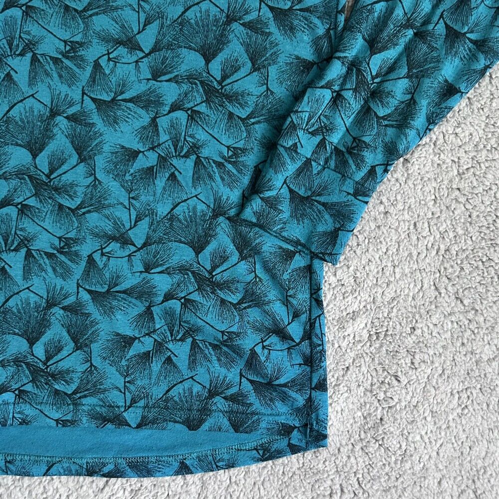 Vintage REI Mens L Quarter Zip Long Sleeve Pullover Shirt Blue Print Outdoor - Picture 8 of 15